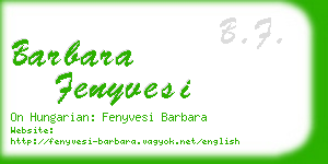 barbara fenyvesi business card